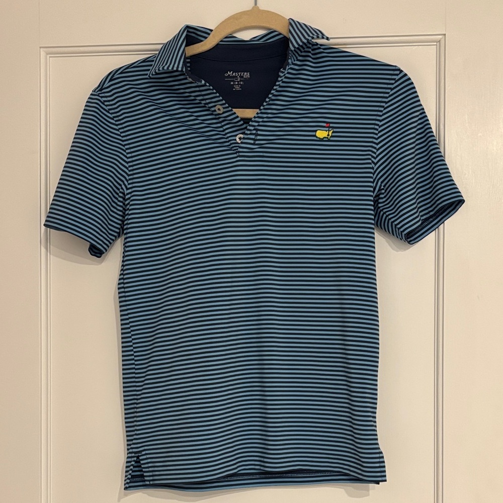 Masters Navy Striped Polo Shirt